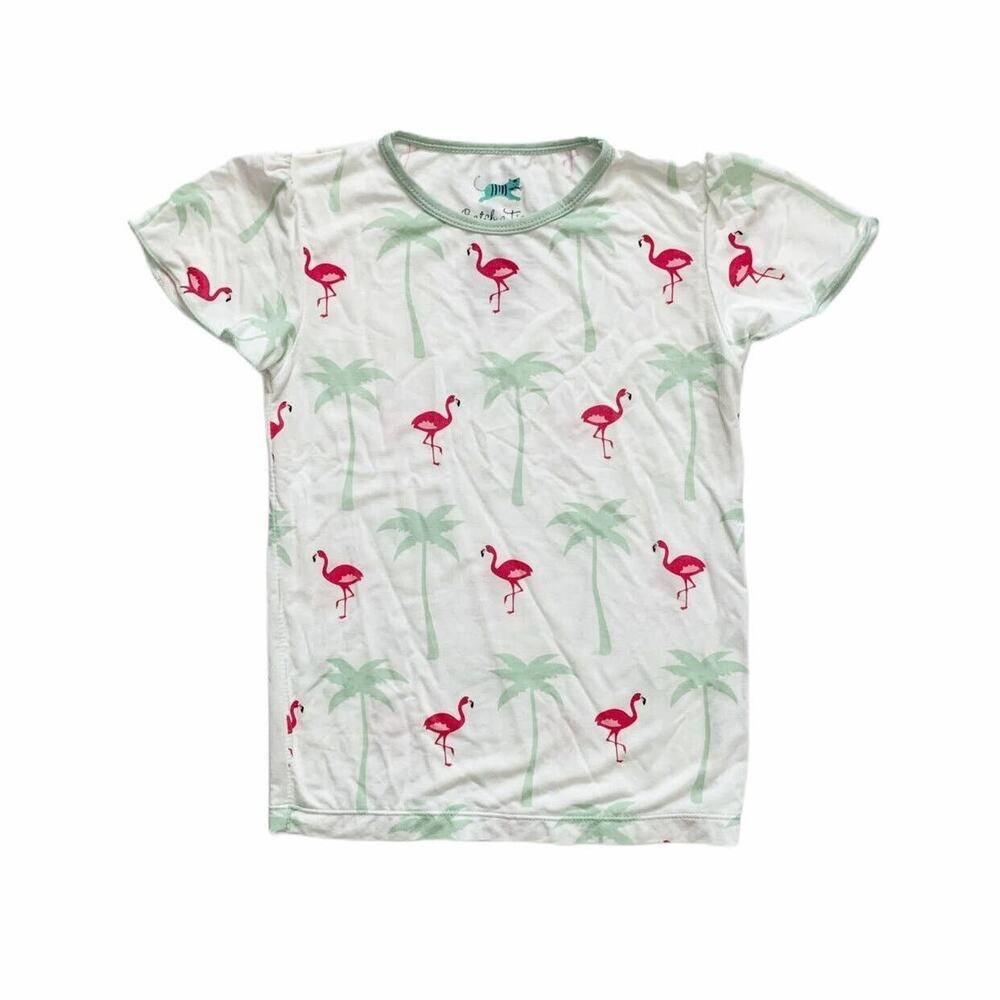NWOT Catch A Tiger by Kickee Pants Bamboo Flamingo Flutter Sleeve Tee Size 5